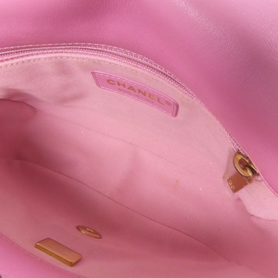 CHANEL 羊皮皮革Chain Shoulder金扣鏈帶肩背袋-4