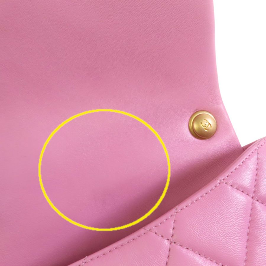 CHANEL 羊皮皮革Chain Shoulder金扣鏈帶肩背袋-16