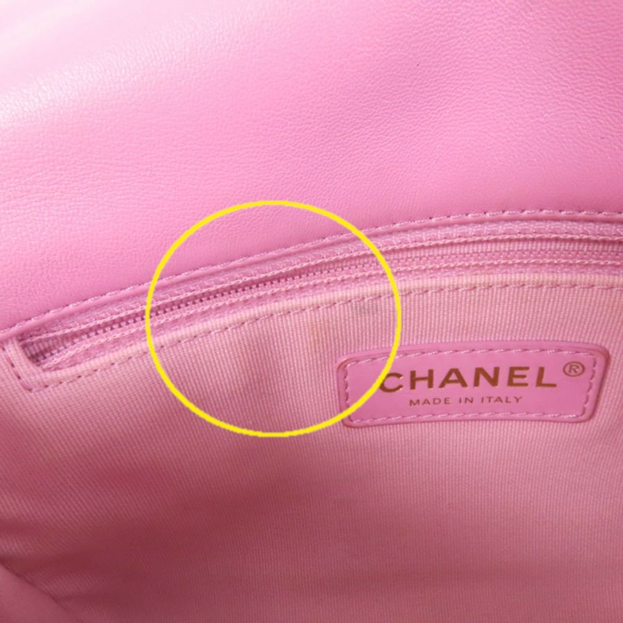 CHANEL 羊皮皮革Chain Shoulder金扣鏈帶肩背袋-17