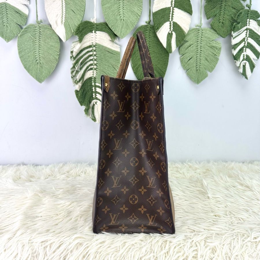 LV 經典老花拼色 On the go Gm size 晶片款 手提單肩包-2