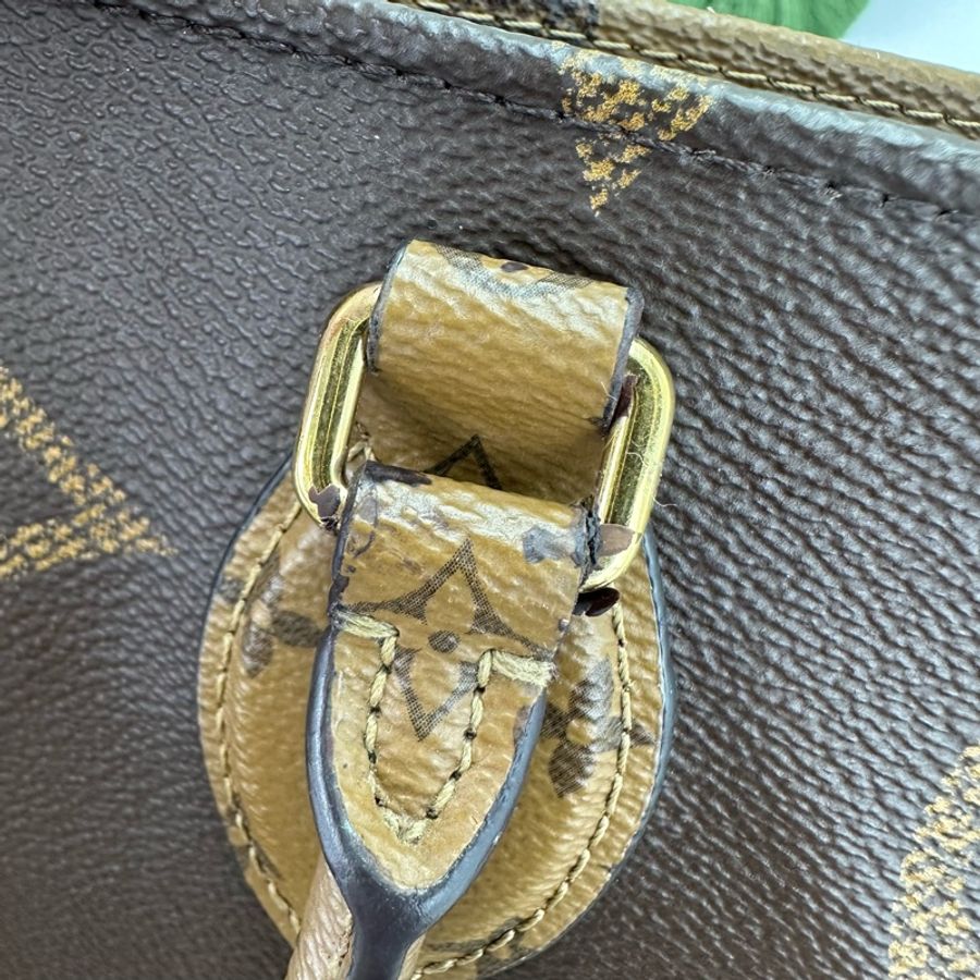 LV 經典老花拼色 On the go Gm size 晶片款 手提單肩包-19