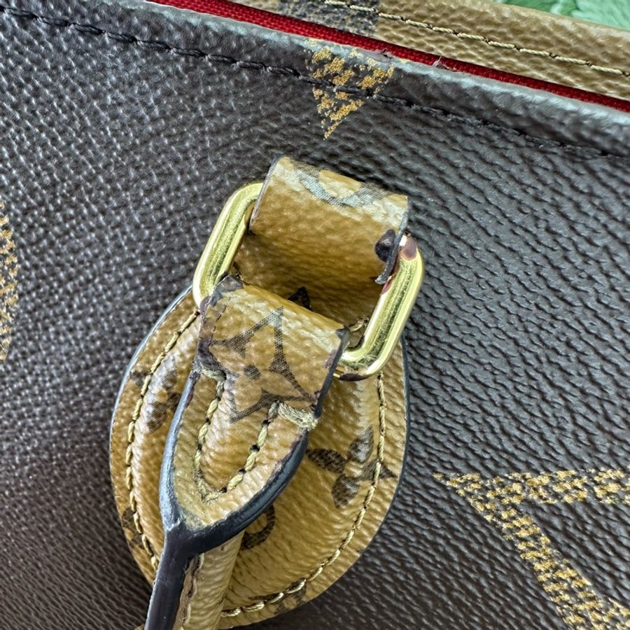 LV 經典老花拼色 On the go Gm size 晶片款 手提單肩包-20