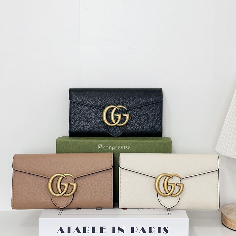 Gucci 雙G Logo 信封長夾 - 白色-0