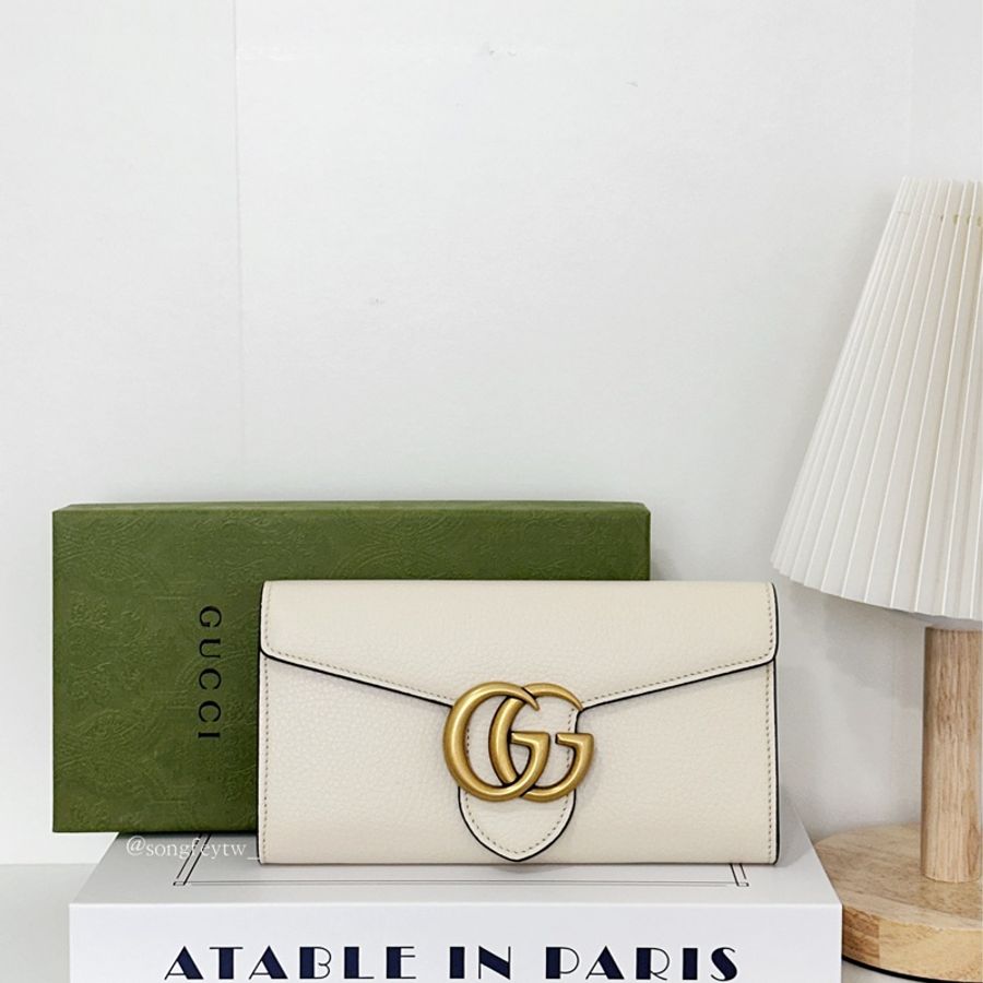 Gucci 雙G Logo 信封長夾 - 白色-1