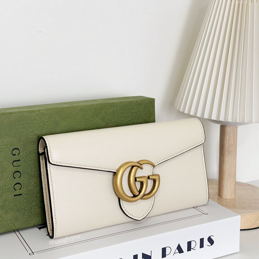 Gucci 雙G Logo 信封長夾 - 白色-2