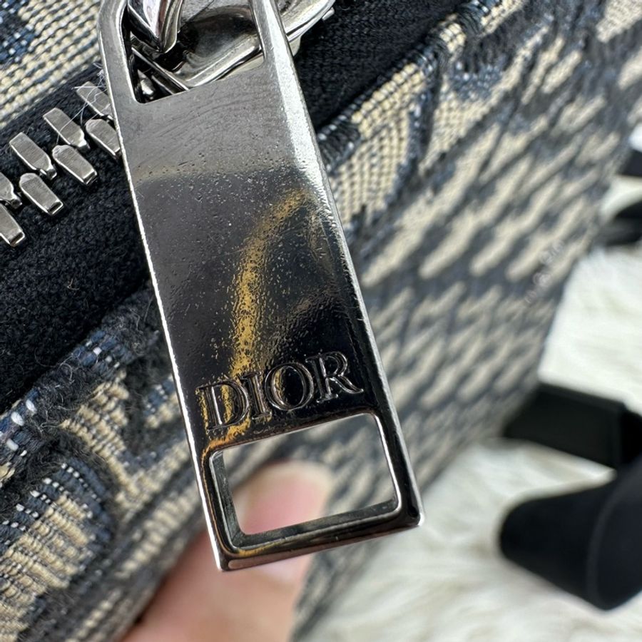 DIOR Oblique 米黑色緹花相機包 斜肩包-10