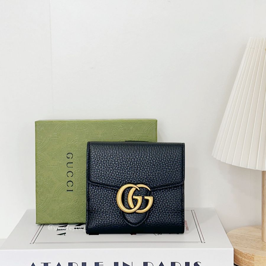 Gucci 雙G Logo 信封 兩折短夾-0