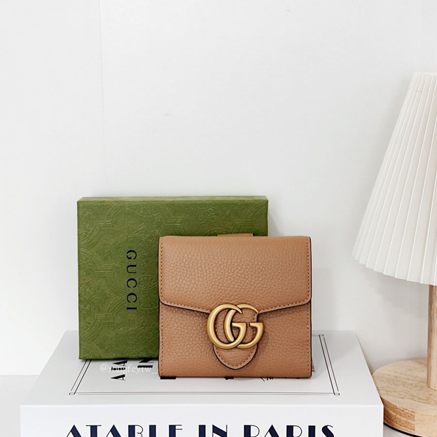 Gucci 雙G Logo 信封 兩折短夾-0