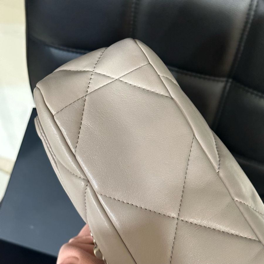 全新全配芯片款🌟#chanel #淺灰色 #銀扣 #19bag #小號-10