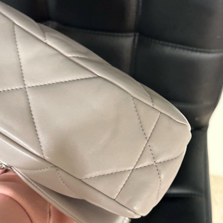 全新全配芯片款🌟#chanel #淺灰色 #銀扣 #19bag #小號-11