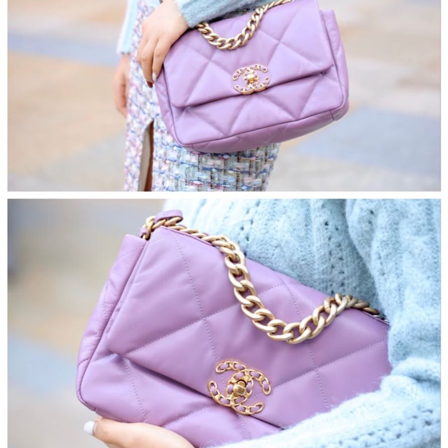 全新全配🈶️購證❤️ chanel #香芋紫 #薰衣草紫 #19bag #小號-0
