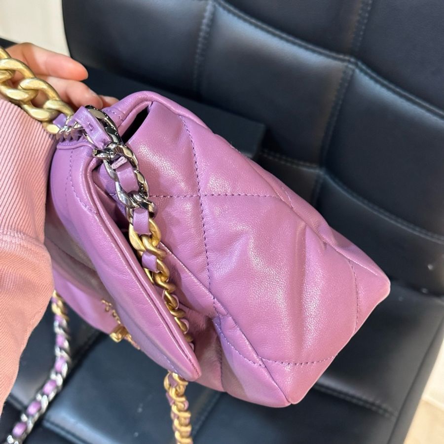 全新全配🈶️購證❤️ chanel #香芋紫 #薰衣草紫 #19bag #小號-7