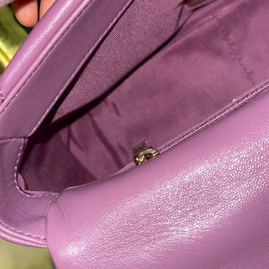 全新全配🈶️購證❤️ chanel #香芋紫 #薰衣草紫 #19bag #小號-16