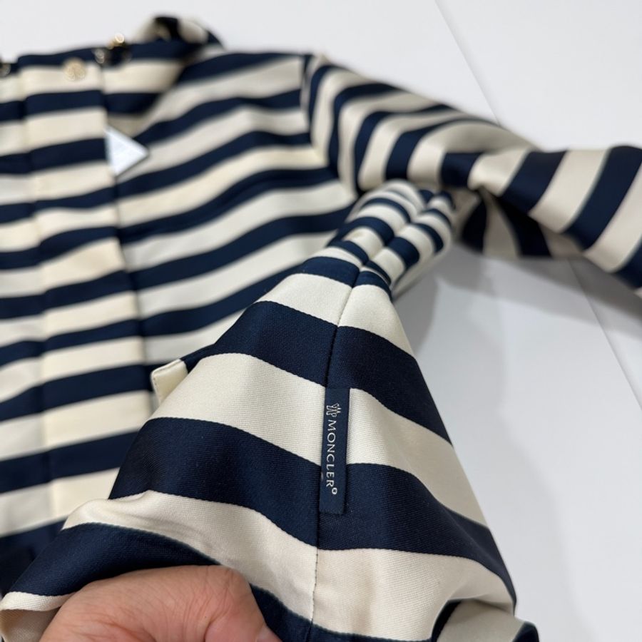 MONCLER ORAIL 藍白 條紋 連帽 夾克 外套 短風衣-31