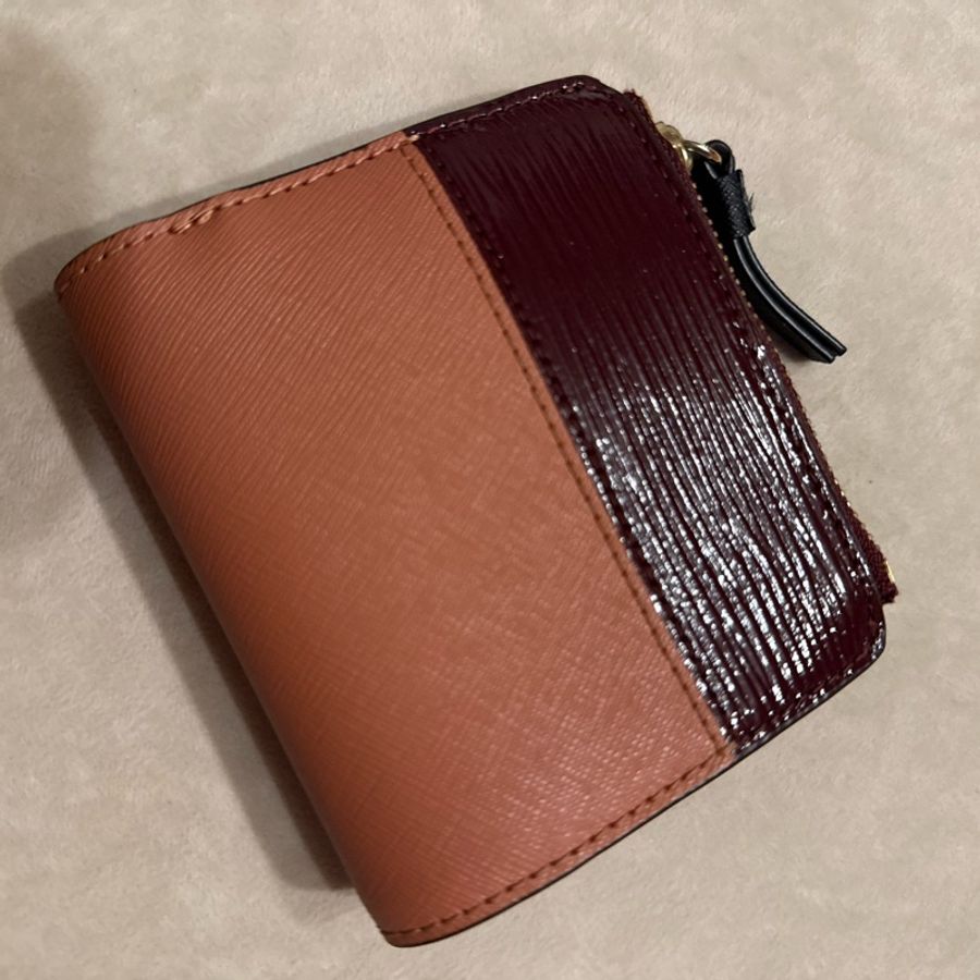 Tory Burch Robinson 撞色迷你錢包限量粉色-7