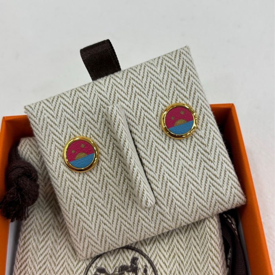 Hermes 愛馬仕圓餅耳環 全新-1
