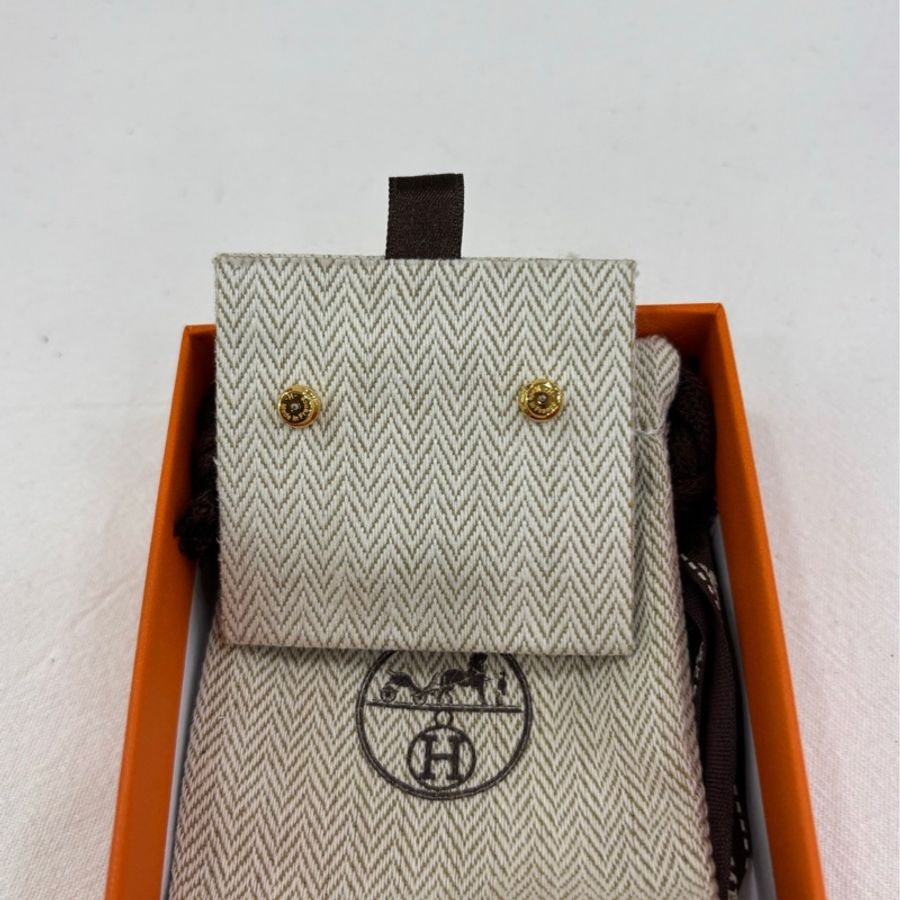 Hermes 愛馬仕圓餅耳環 全新-4