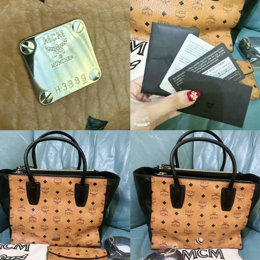 二手MCM 真皮手提肩背斜背包(贈送MCM皮夾)-37