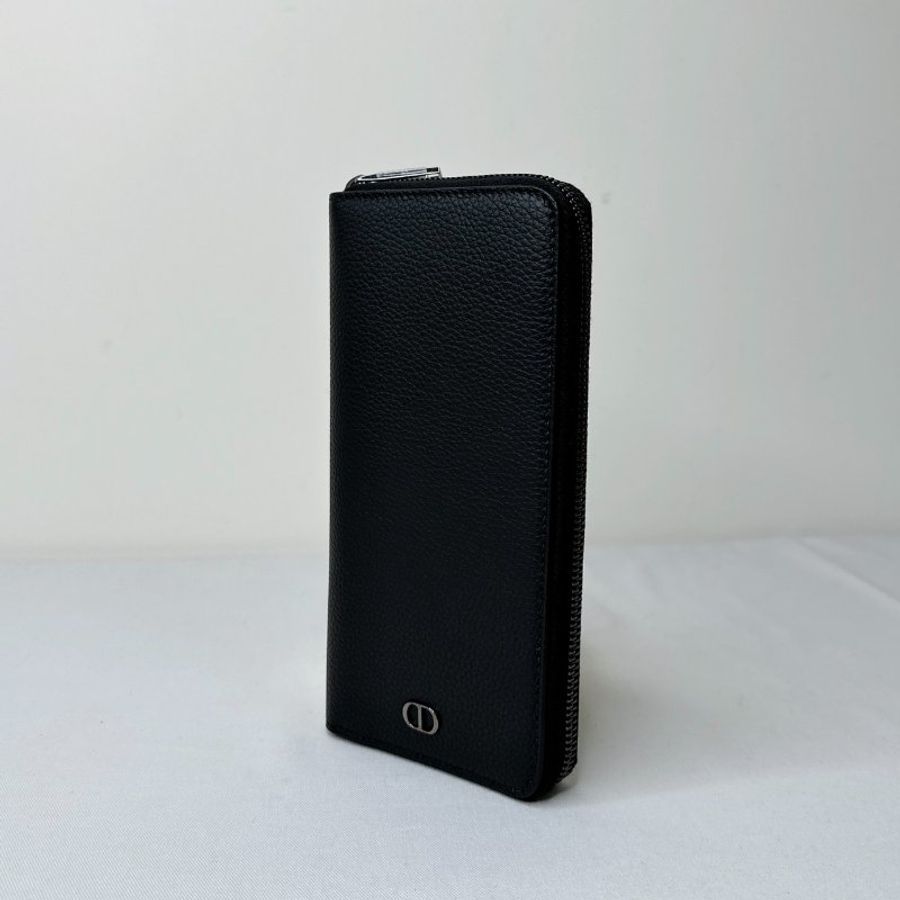DIOR 全皮革直式拉鍊長夾-2