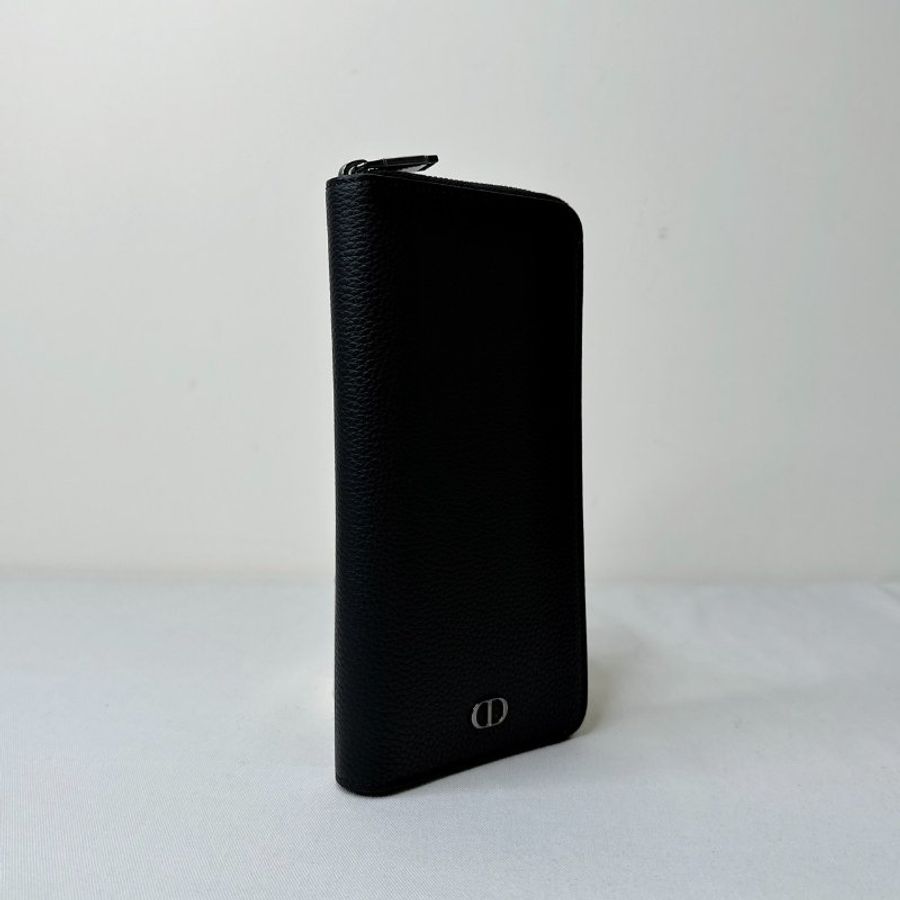 DIOR 全皮革直式拉鍊長夾-3