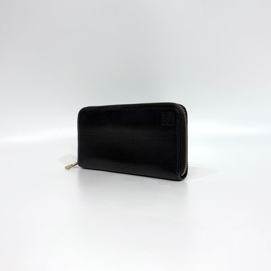Loewe黑色暗紋8卡ㄇ拉長夾-2