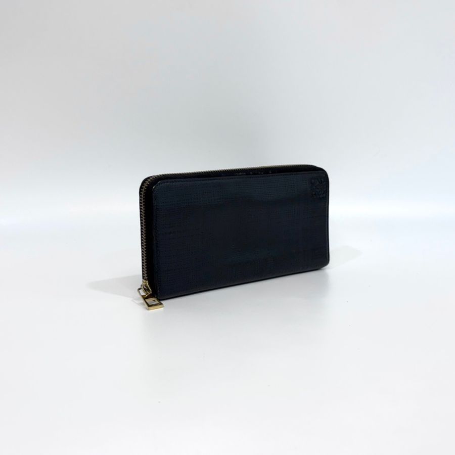 Loewe黑色暗紋8卡ㄇ拉長夾-3