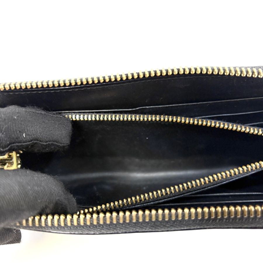 Loewe黑色暗紋8卡ㄇ拉長夾-8