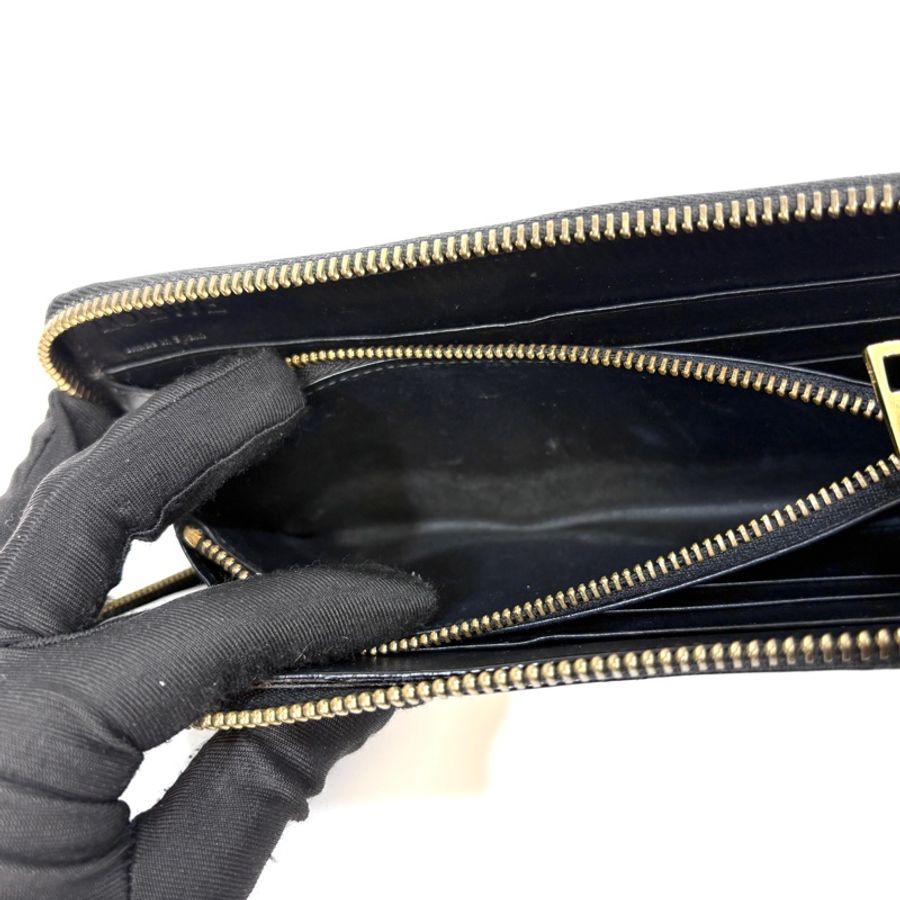 Loewe黑色暗紋8卡ㄇ拉長夾-9