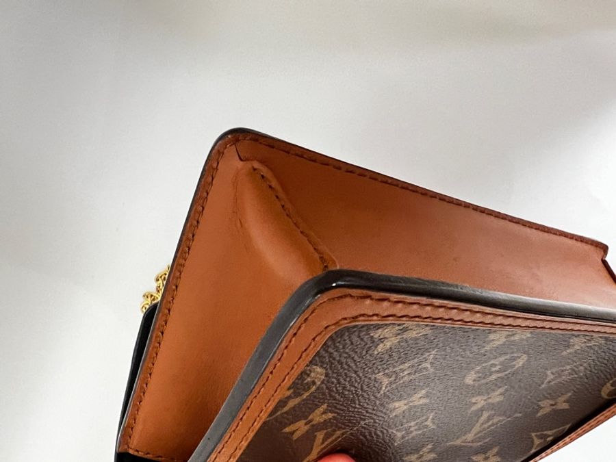 LV 雙色原花Dauphine金釦WOC斜背鏈包M68746-7