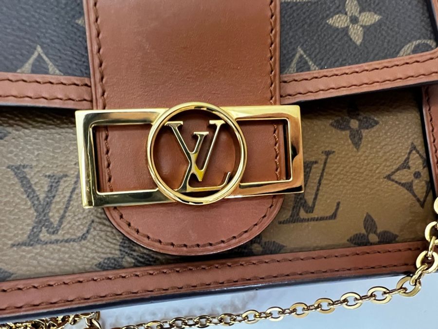 LV 雙色原花Dauphine金釦WOC斜背鏈包M68746-12