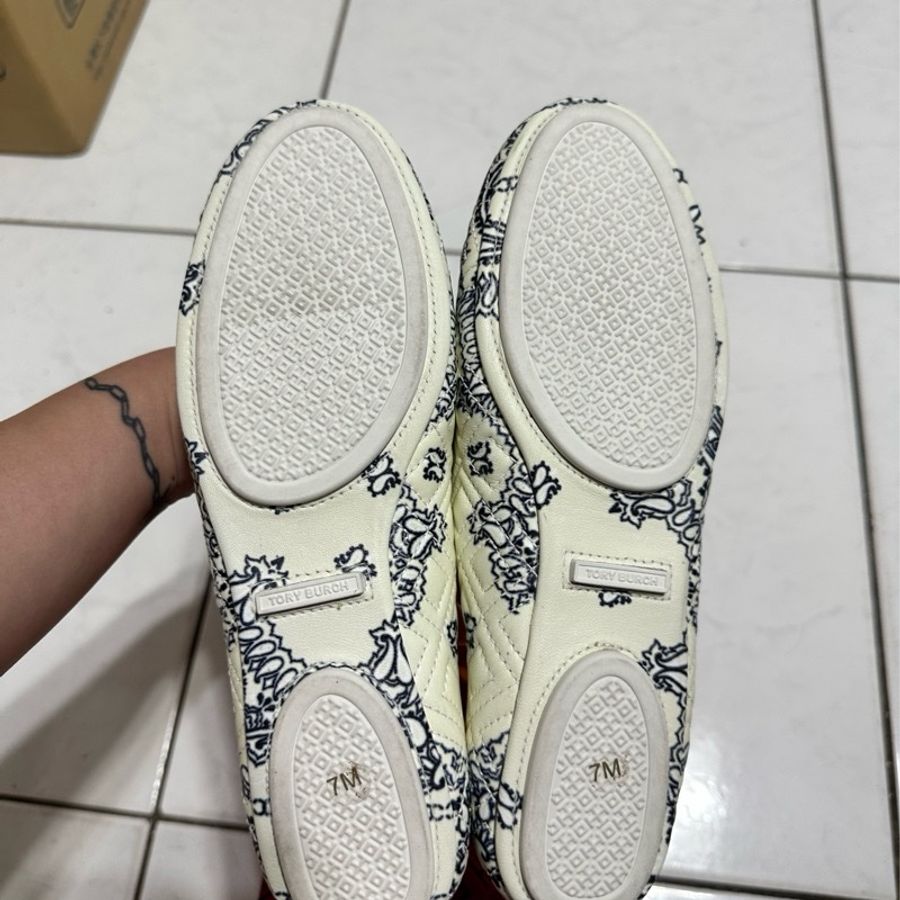 TORY BURCH 藍花紋 娃娃鞋 尺寸7-12