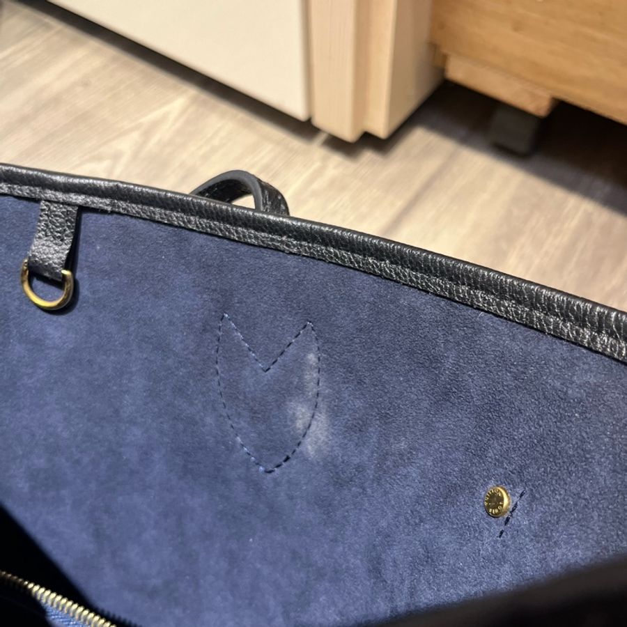 Louis Vuitton NEVERFULL質感素色牛皮托特包-黑-7