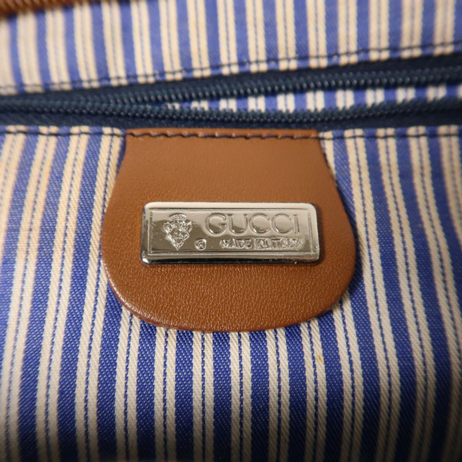 GUCCI 【激減優惠】帆布Vintage Shoulder Bag銀扣肩背袋-5