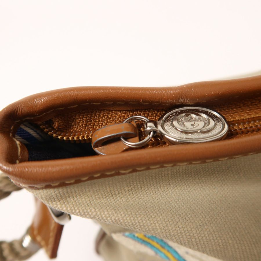 GUCCI 【激減優惠】帆布Vintage Shoulder Bag銀扣肩背袋-12