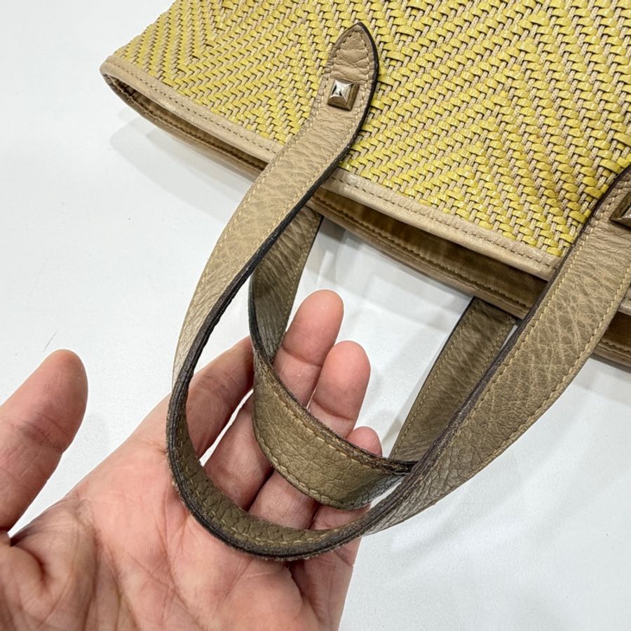 HERMES CHENNAI 草編 編織 菜籃子 竹編包 海攤包 購物包 手提包 購物袋-20