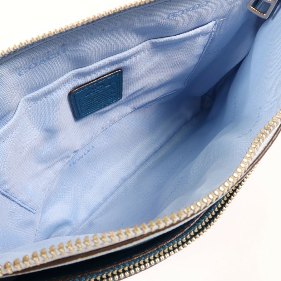 COACH 牛皮皮革Shoulder Bag銀扣肩背袋-4