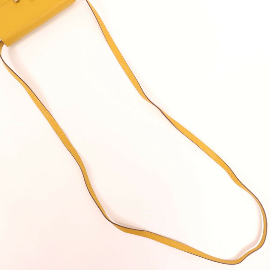 HERMES 【激減優惠】Chevre皮革Cinhetic To Go銀扣肩背袋Jaune Ambre-8