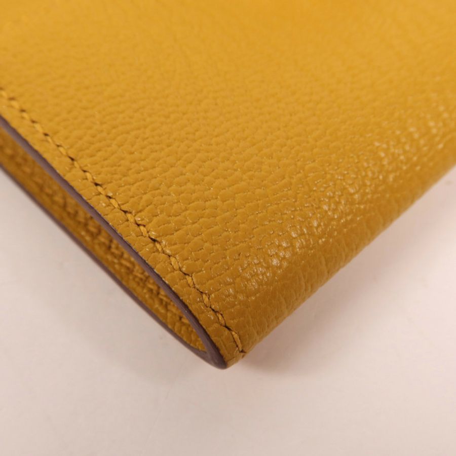 HERMES 【激減優惠】Chevre皮革Cinhetic To Go銀扣肩背袋Jaune Ambre-10