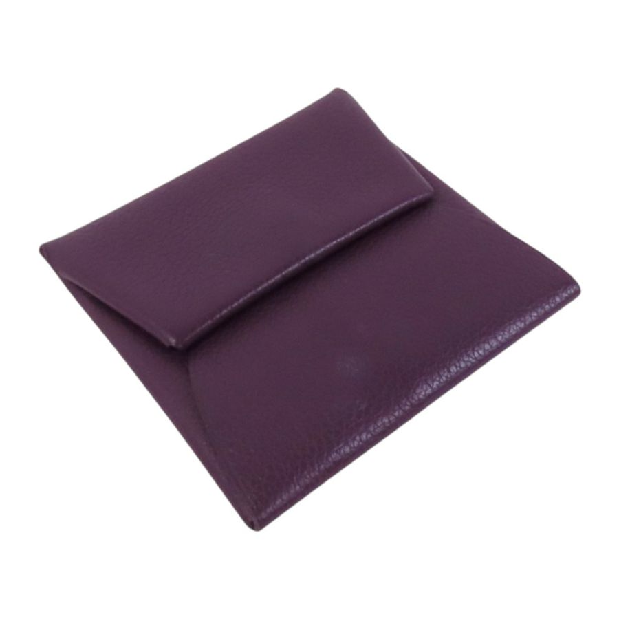 HERMES Chevre皮革Bastia Coin Purse銀扣零錢包-2