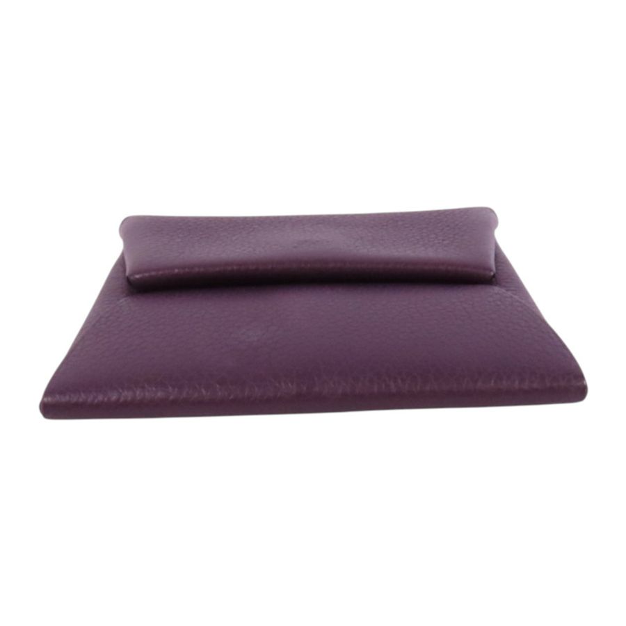 HERMES Chevre皮革Bastia Coin Purse銀扣零錢包-4