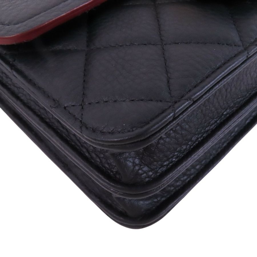 CHANEL 牛皮皮革Archi Chic Square WOC金扣鏈帶肩背袋-10