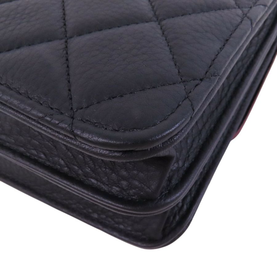 CHANEL 牛皮皮革Archi Chic Square WOC金扣鏈帶肩背袋-13
