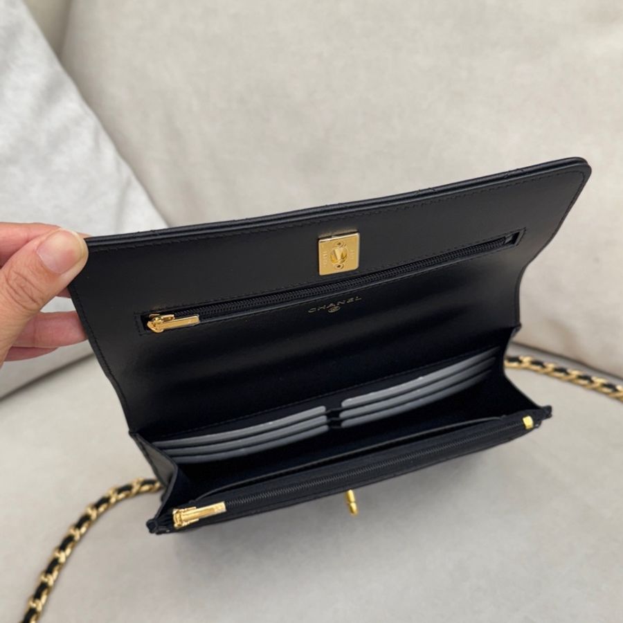 全新Chanel透明手把金鏈包-6