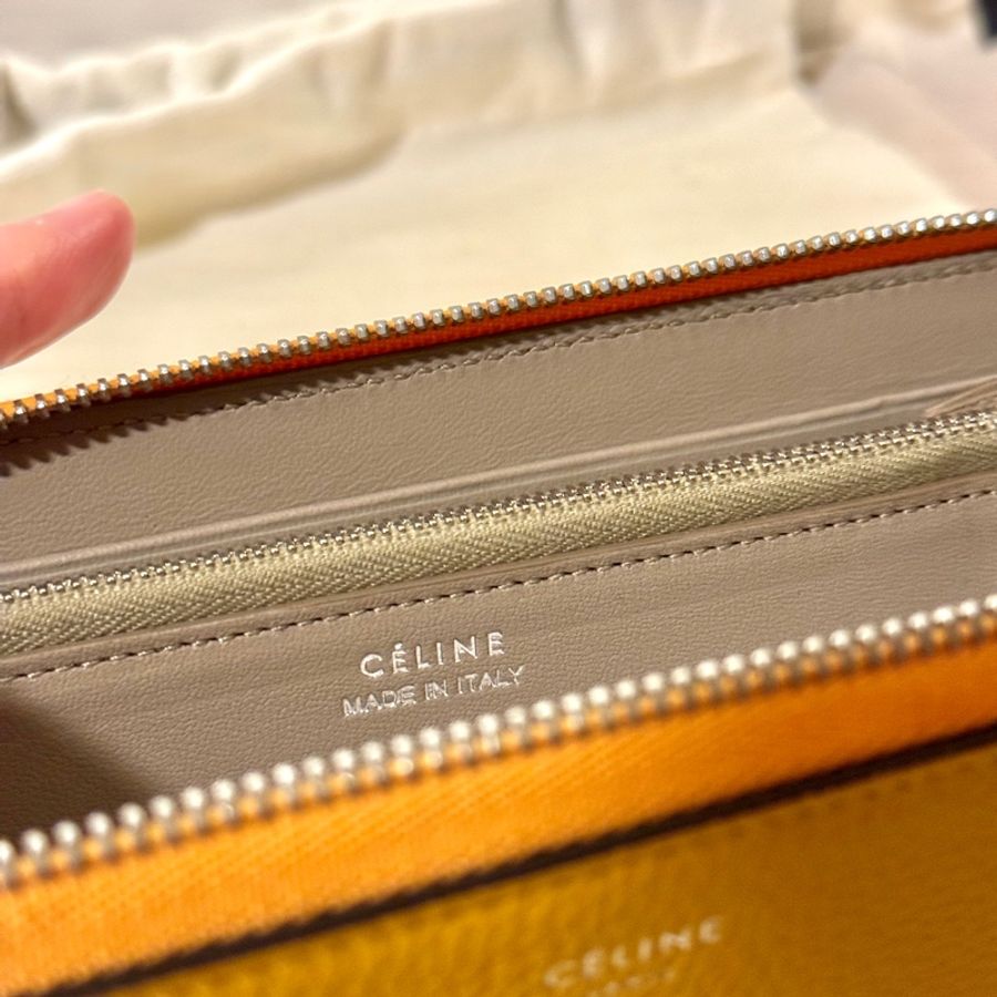 old celine 長夾 長銀包 暖黃色 全新-2
