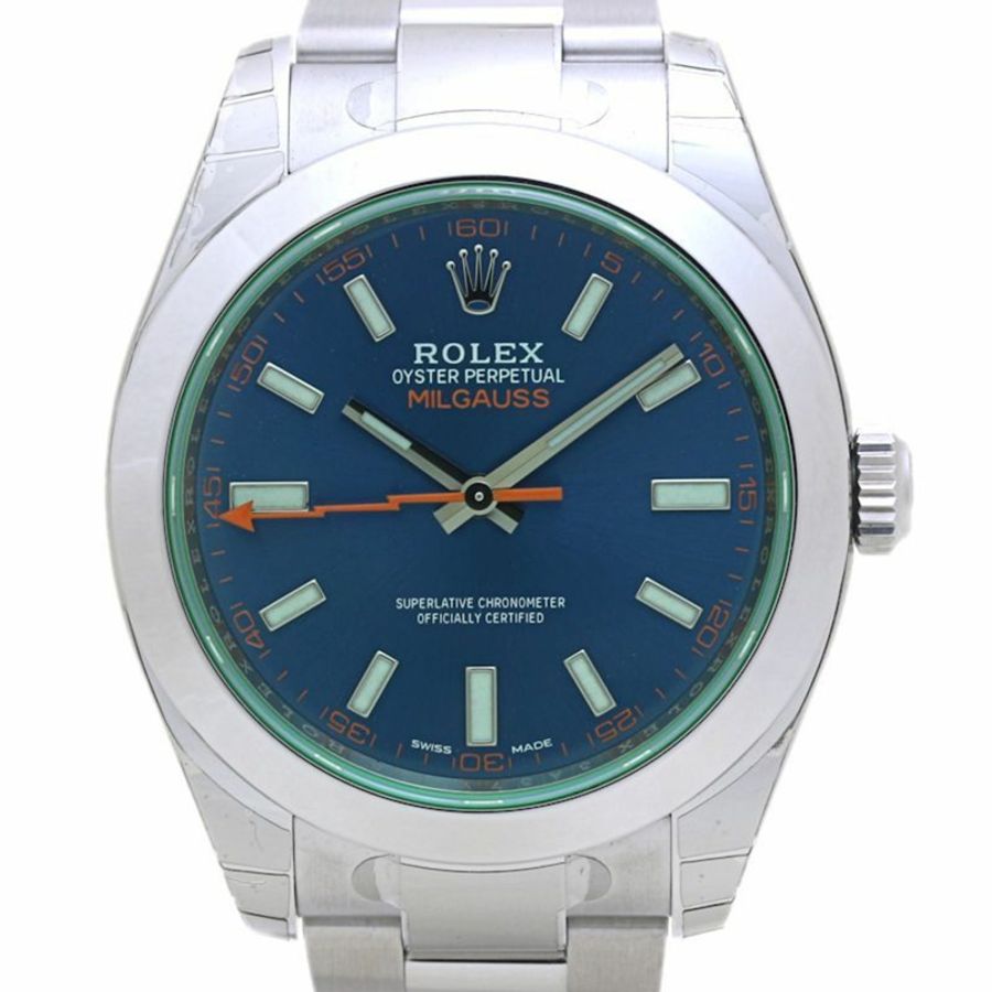Rolex Milgauss Z 藍色款,隨機編號 116400GV,男士不鏽鋼腕錶,40132-9