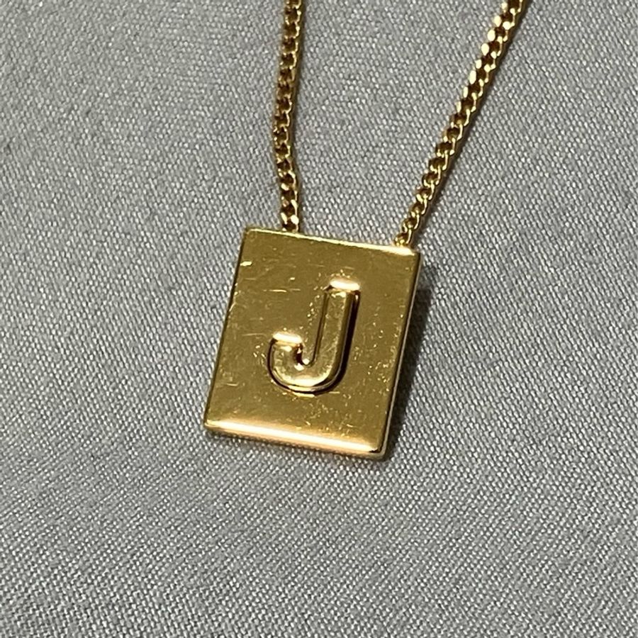 特價🉐【全新】CELINE金色黃銅ALPHABET字母J頸鍊-9