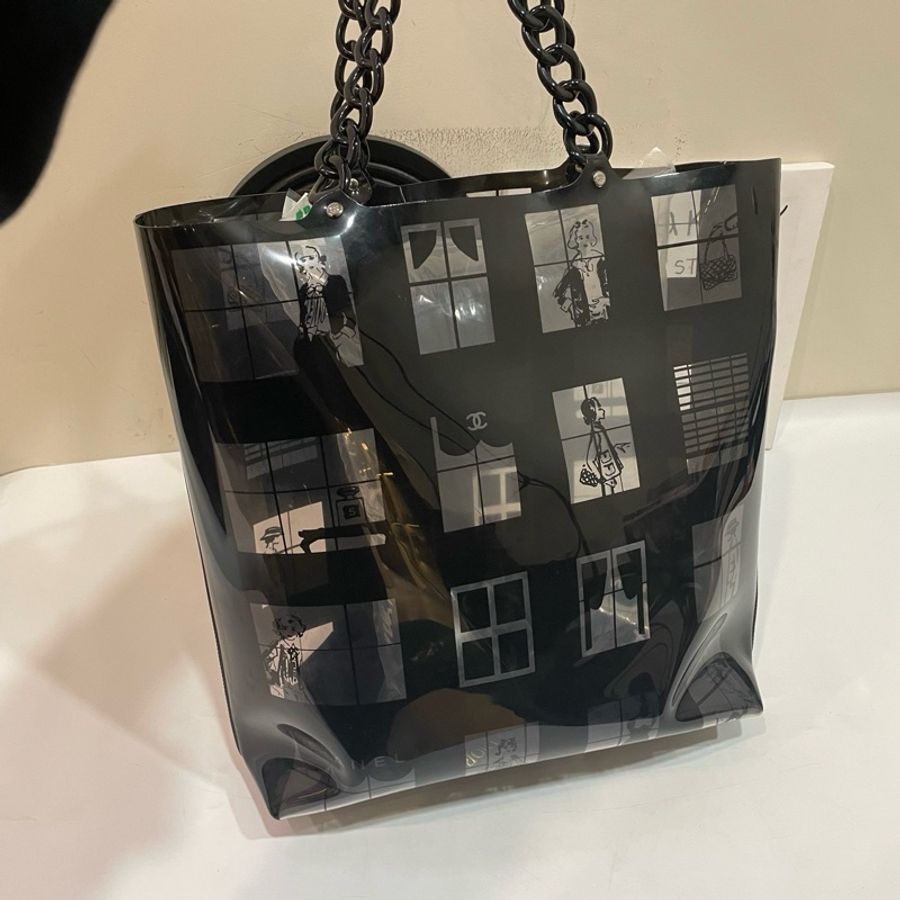 98新Chanel香奈兒中古亞克力透明沙灘包-3