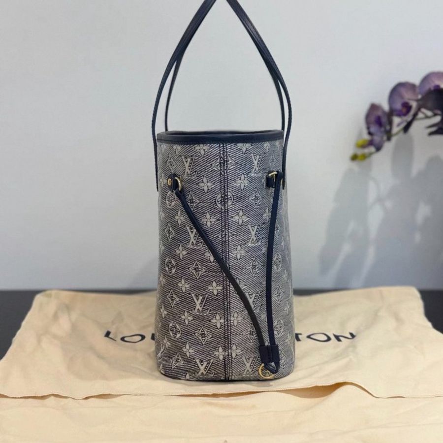 LV Neverfull中號炫光牛仔藍配色芯片款31*28*15 全新閒置配件塵袋-3