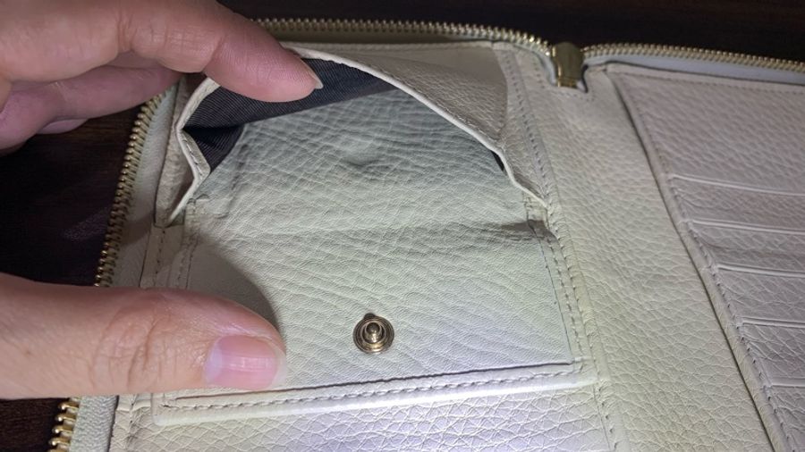 【降價】 GUCCI 象牙白 真皮 拉鍊長夾-4