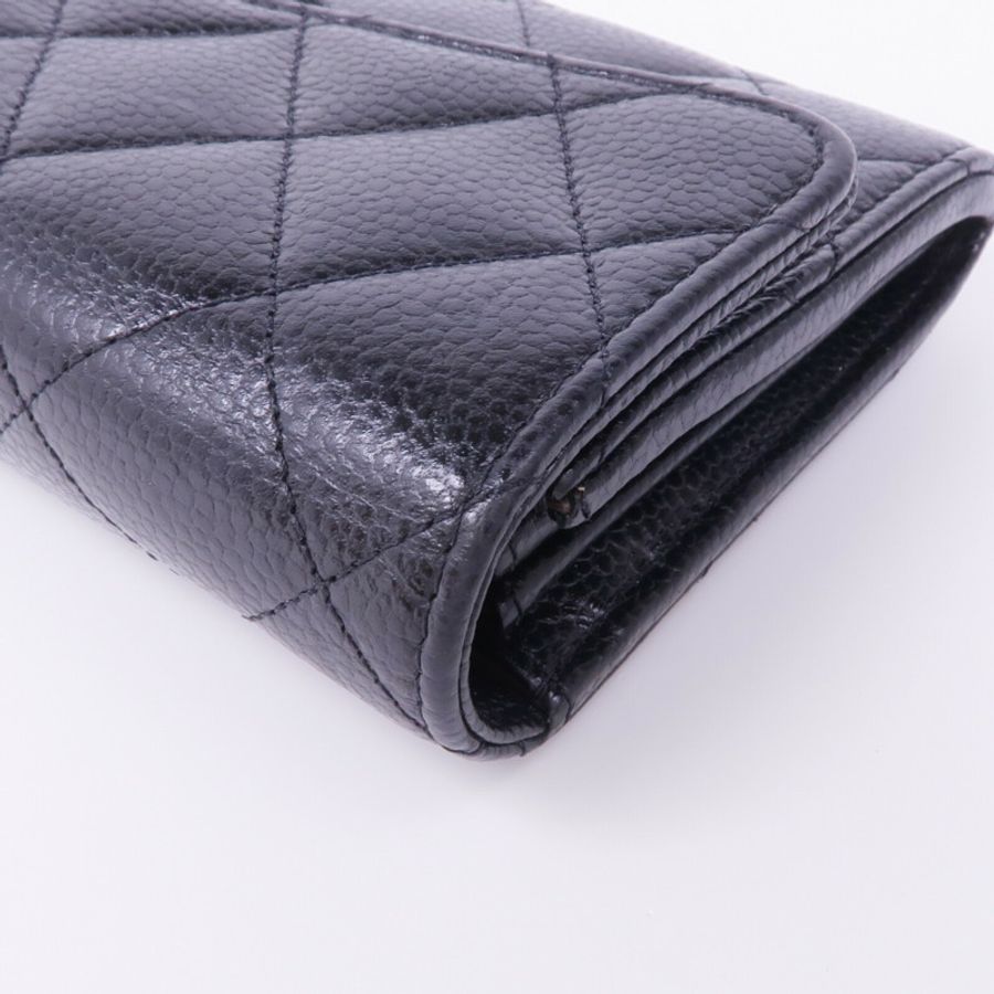 CHANEL 牛皮皮革Long Wallet金扣長錢包-11